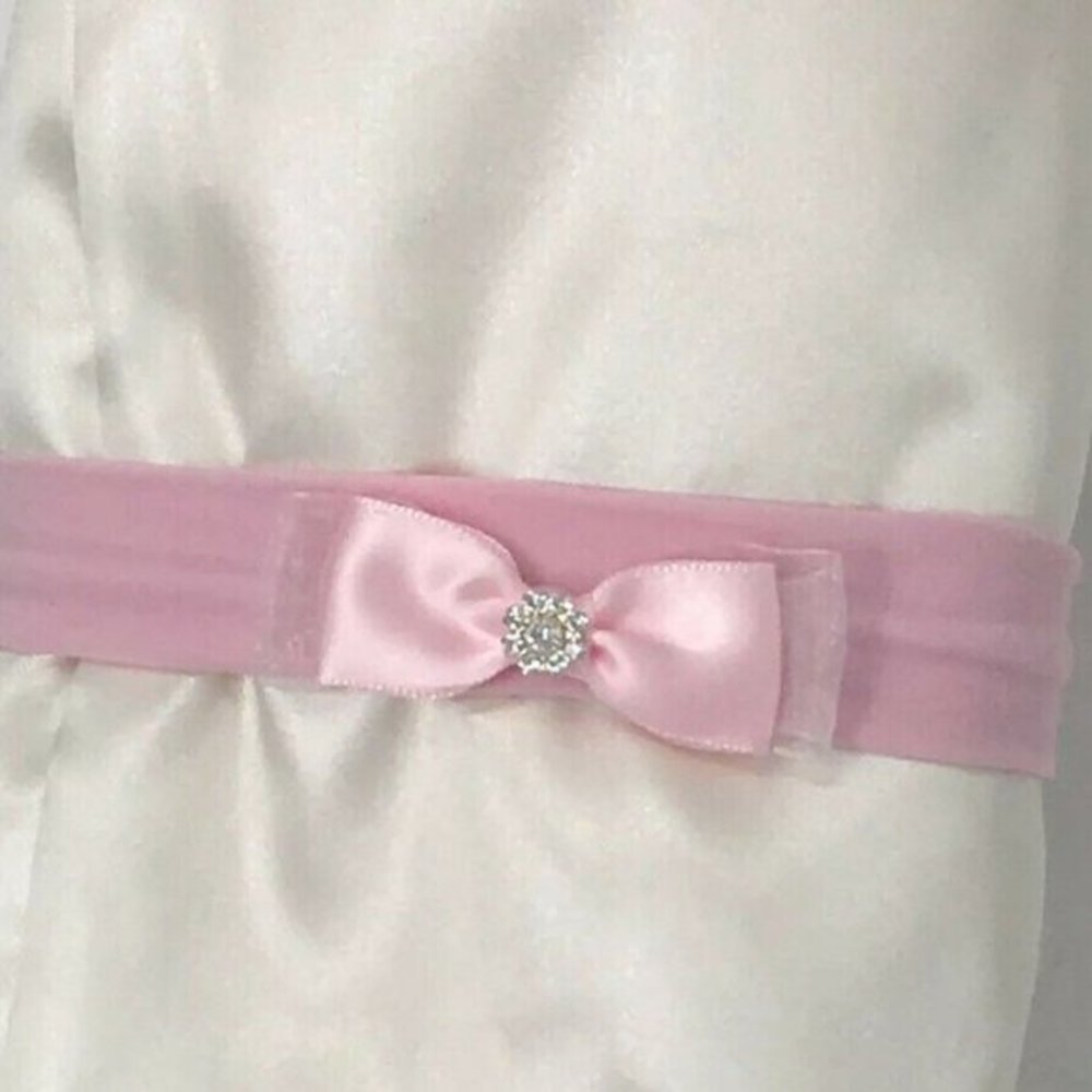 Handmade Baby Girl Headband Pink Size 0-3 Months